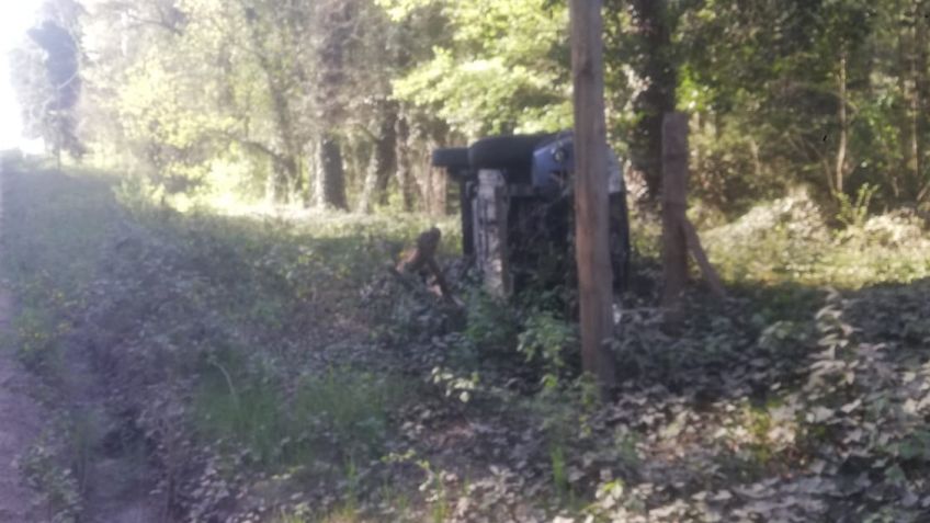 Vuelco en la zona de La Elena