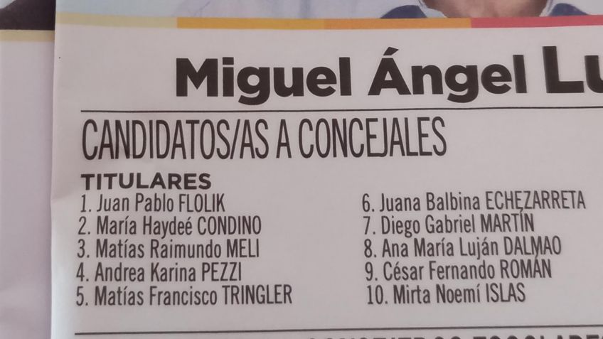 Hubo boletas de Lunghi con un error el nombre de un candidato