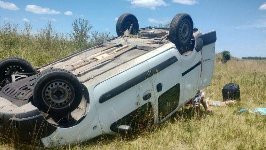 Dos tandilenses protagonizaron un vuelco en Ruta 30