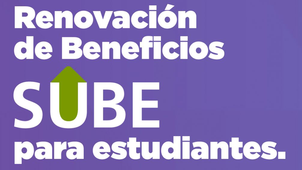 Continúa la revalidación de los beneficios para estudiantes en la tarjeta SUBE