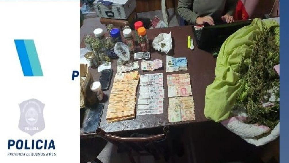 Secuestran seis kilos de marihuana y medio millón de pesos en allanamiento