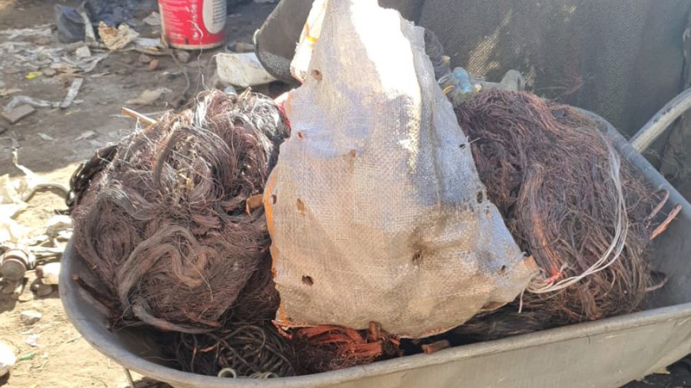 Recuperan 75 kilos de cobre en un allanamiento