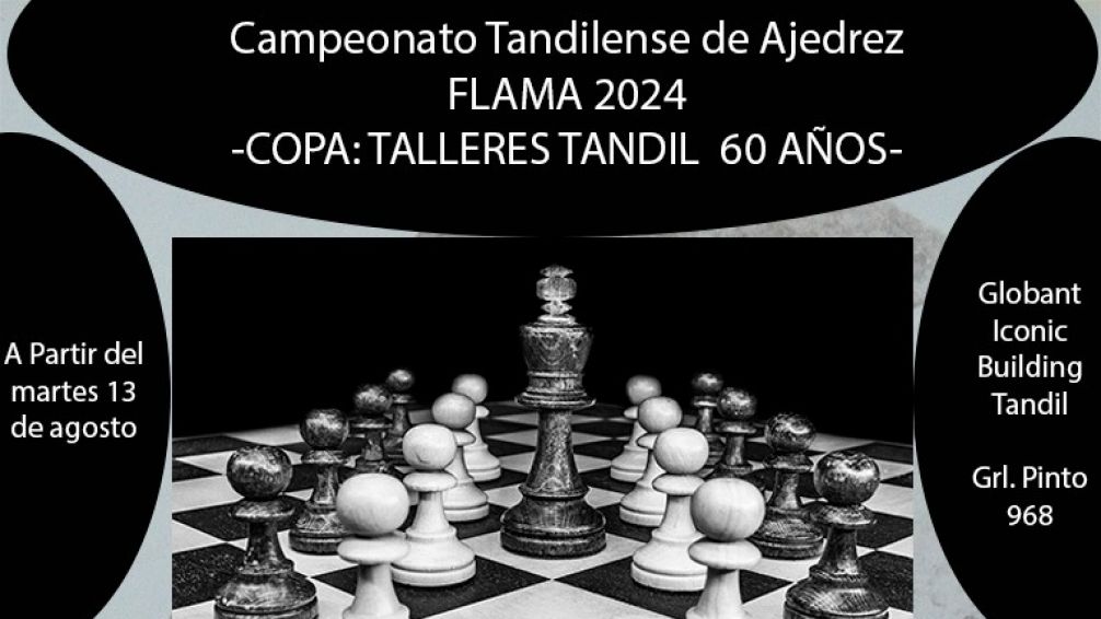 Se disputará el Campeonato Tandilense de Ajedrez FLAMA 2024