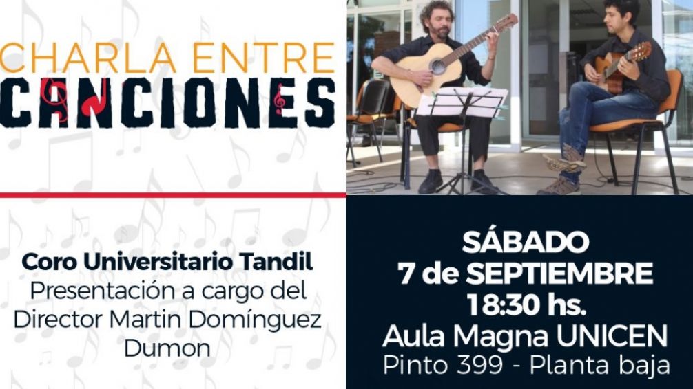 El sábado, "Charla entre canciones" en el Aula Magna de la Universidad