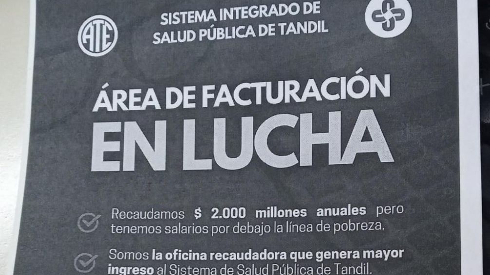 Afiliados a ATE del sector facturación del Hospital Santamarina piden aumento de sueldos
