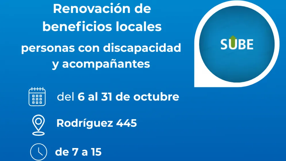 Renovación de beneficios para personas con discapacidad y acompañantes en la tarjeta Sube