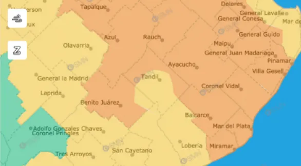 El alerta meteorológico se extiende hasta la madrugada del miércoles
