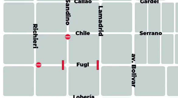 Este lunes se cortará el tránsito vehicular en Fugl entre Sandino y Lamadrid