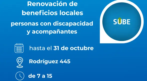 SUBE: Ultimos días para renovar los beneficios locales para personas con discapacidad 